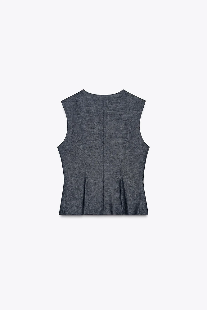 GILET AVEC PINCES EN LIN