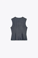 GILET AVEC PINCES EN LIN