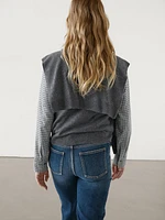 Veste sans manches avec pull en laine mélangée