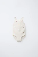 3-6 ANS/ MAILLOT DE BAIN CROCHET FLEURS