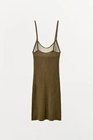 ROBE COURTE EN MAILLE CÔTELÉE