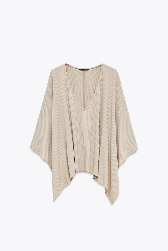 ASYMMETRIC RIBBED CAPE