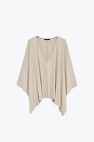 ASYMMETRIC RIBBED CAPE