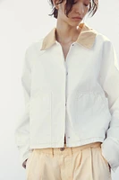 CONTRAST COLLAR WAXED JACKET