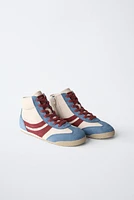 CONTRAST HIGH-TOP SNEAKERS