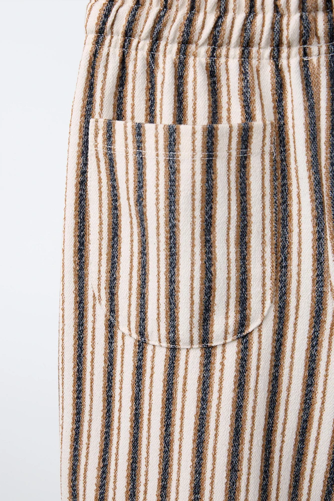 STRIPED TEXTURED SHORTS