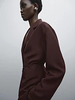 Semi-textured blazer with belt