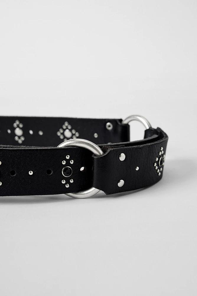CEINTURE EN CUIR ANNEAUX CLOUS KATE MOSS X ZARA