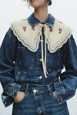 CROSS-STITCH EMBROIDERED COLLAR