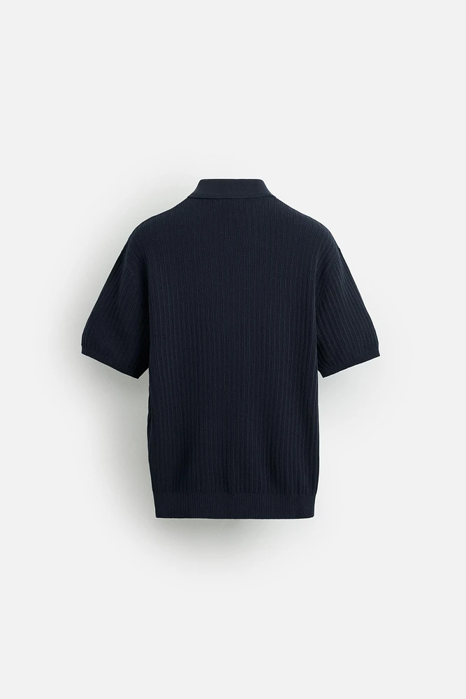 POLO MAILLE STRUCTURE VERTICALE