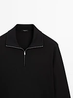 Mock neck knit sweater