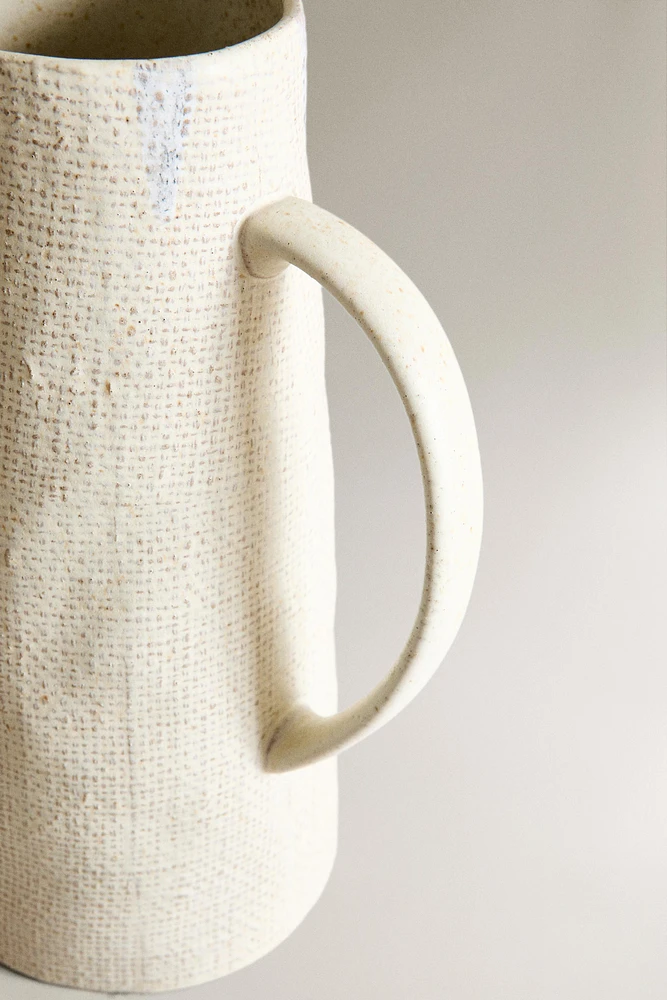 TEXTURED STONEWARE PITCHER