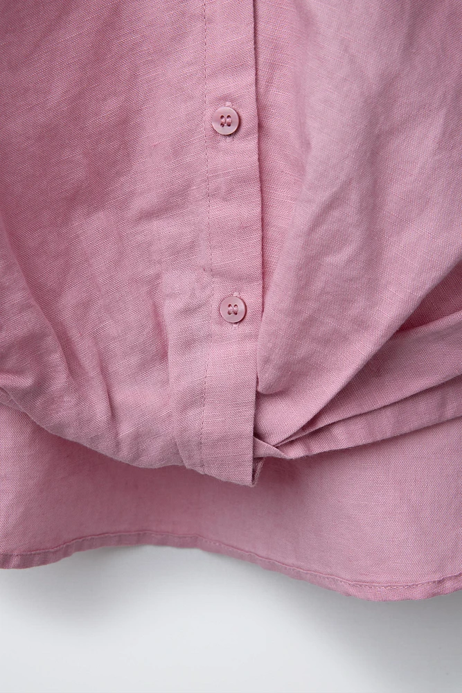 CHEMISE FRONCÉE AVEC LIN