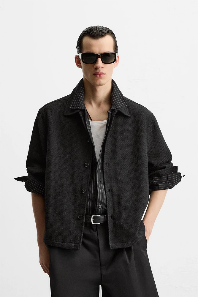 TEXTURED REGULAR FIT OVERSHIRT