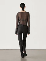 Pantalon slim flare taille basse