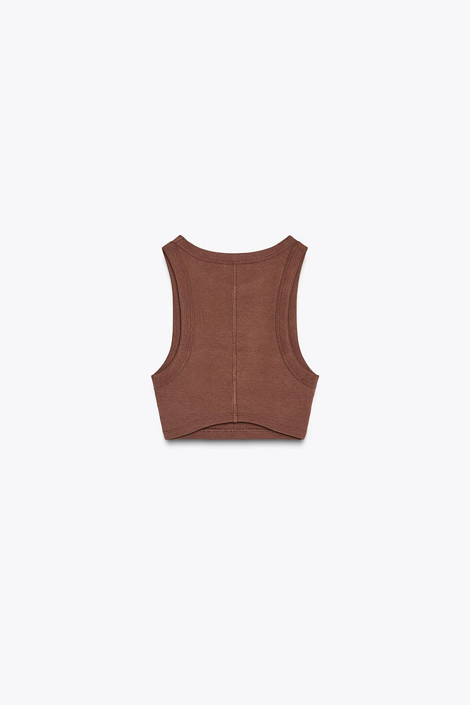 STRAPPY RIBBED TOP