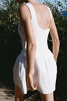 ROBE EN POPELINE AVEC DENTELLE