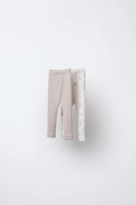 LOT DE DEUX LEGGINGS POINTELLE IMPRIMÉ