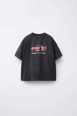 WASHED EFFECT CAR T-SHIRT