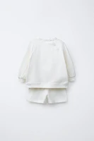ENSEMBLE SWEAT-SHIRT ET BERMUDA ÉTIQUETTE