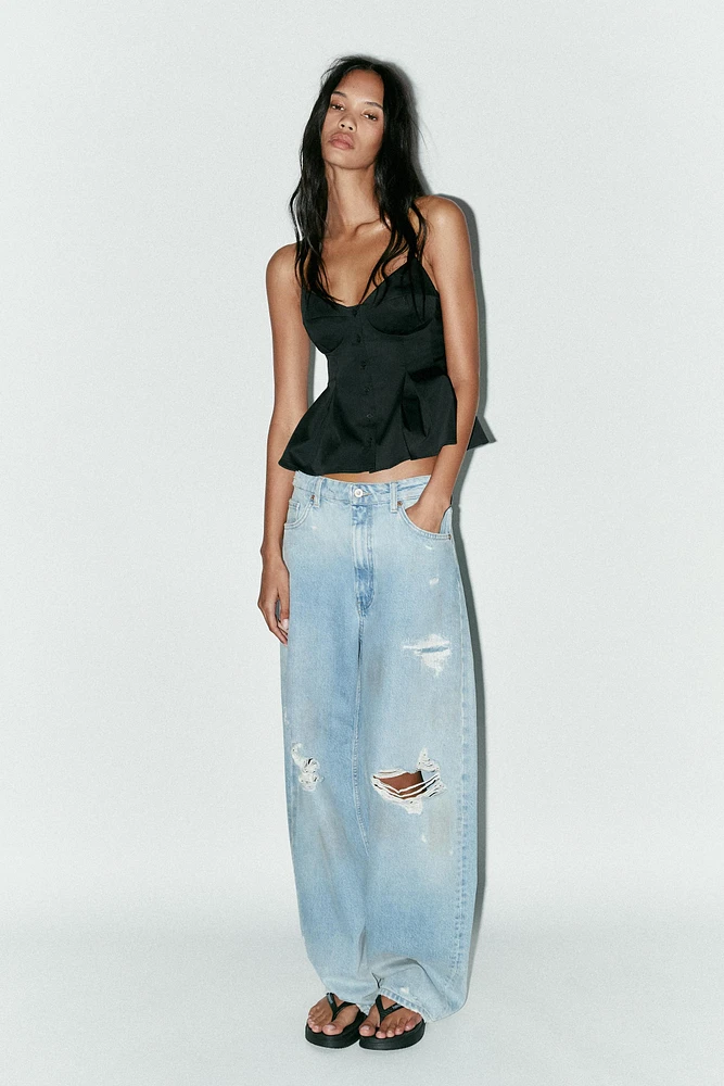 PLEATED POPLIN TOP