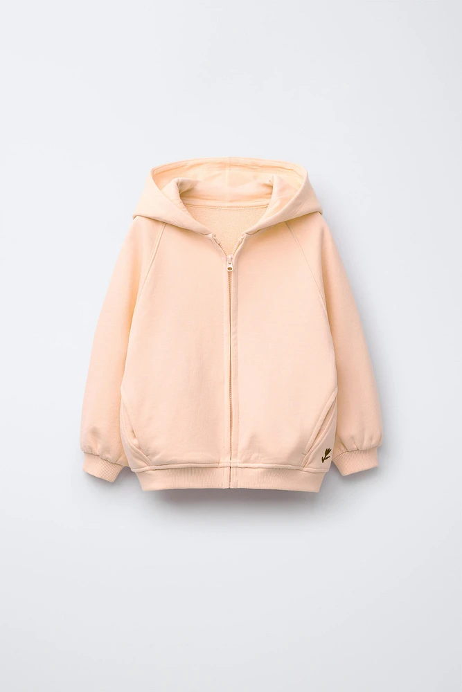 BASIC EMBROIDERED ZIP-UP SWEATSHIRT