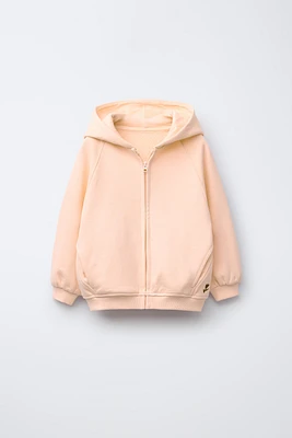 BASIC EMBROIDERED ZIP-UP SWEATSHIRT