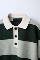 STRIPED KNIT POLO