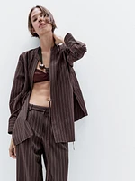 Flowing pinstripe kimono