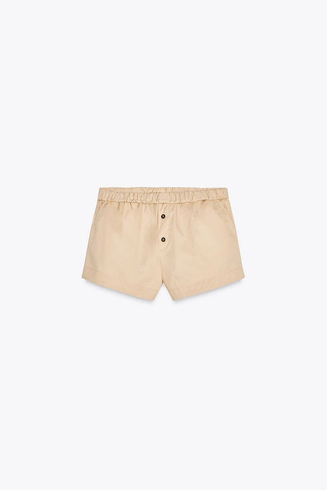 FOLD-OVER WAIST MINI SHORTS