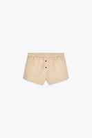 FOLD-OVER WAIST MINI SHORTS