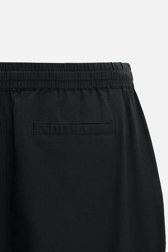 RELAXED FIT COTTON LINEN PANTS
