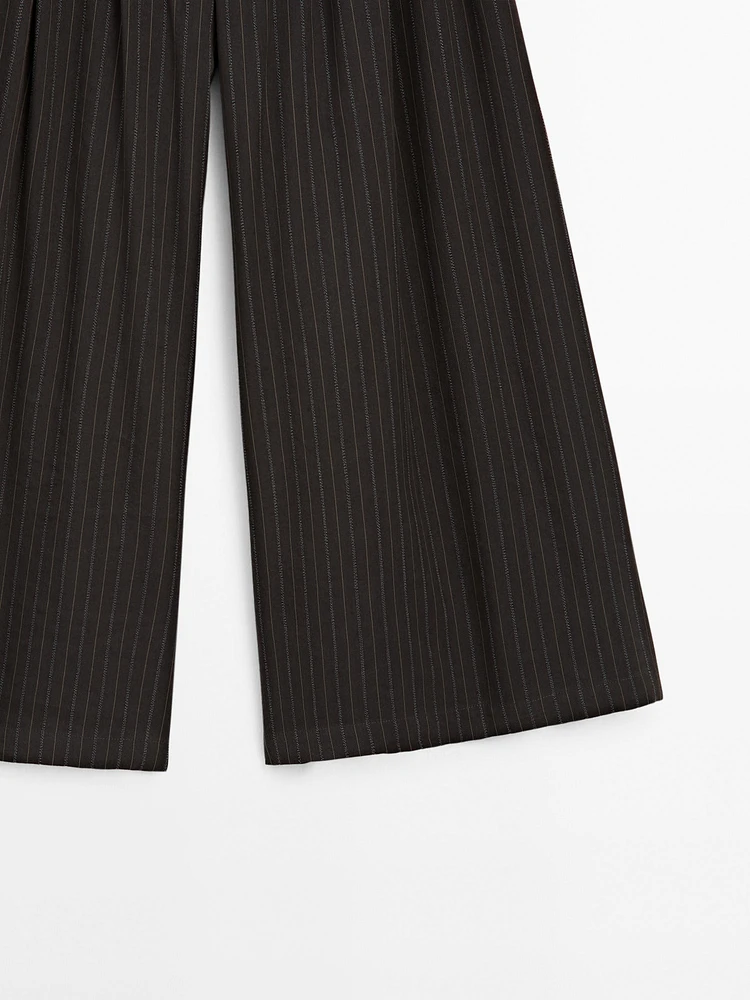 Pantalon wide leg triple pince