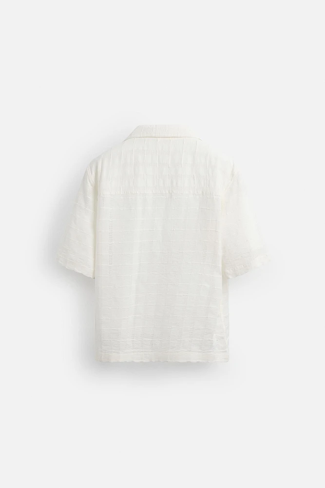 OPENWORK TEXTURED SHIRT