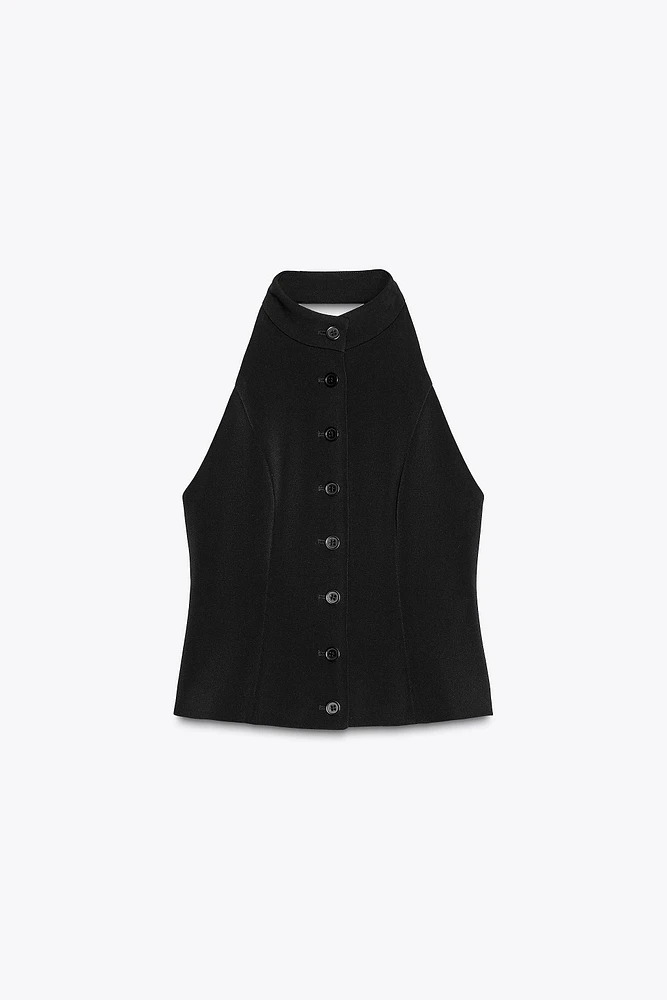 HALTER BUTTON VEST