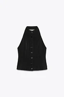 HALTER BUTTON VEST
