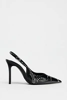 STUDDED HEELED PUMPS