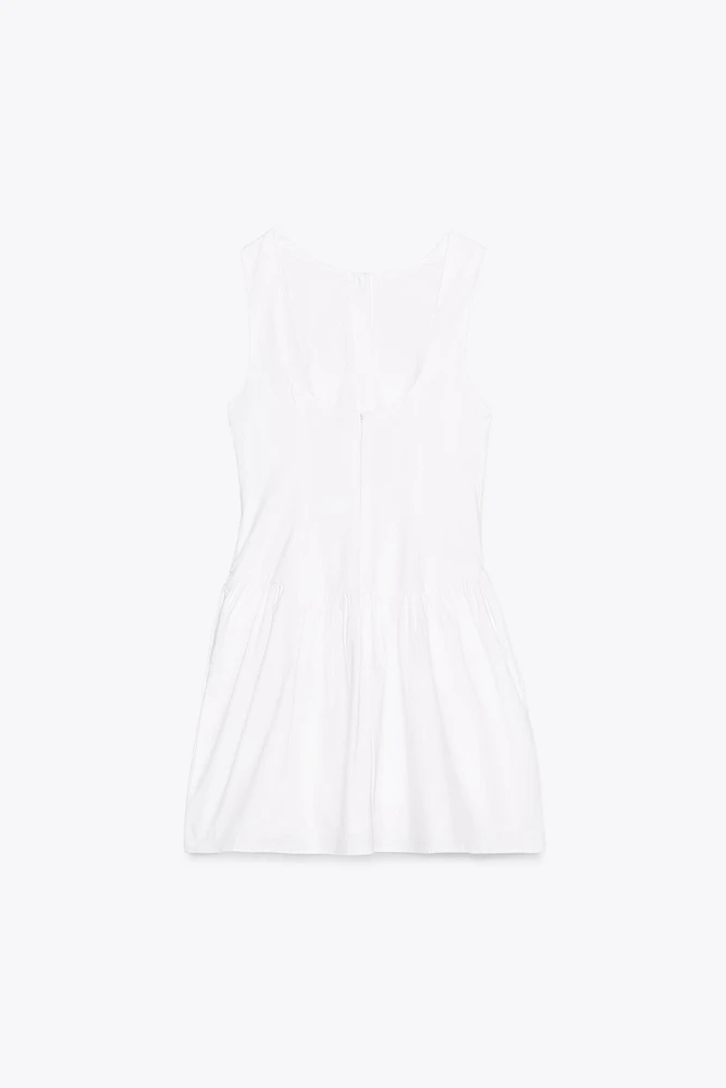 ROBE EN POPELINE AVEC DENTELLE