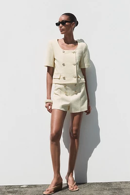 STRUCTURED SHORT SLEEVE BLAZER