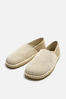 ESPADRILLE EN CUIR ET TISSU