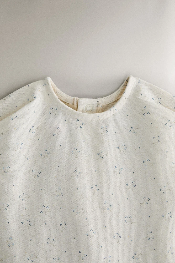 CHILDREN'S FLORAL PRINT FOOTED ROMPER