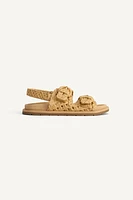 RAFFIA-EFFECT BUCKLE SANDALS