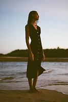 RUCHED MIDI DRESS