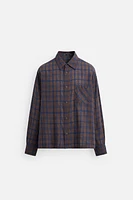COTTON - LINEN PLAID SHIRT
