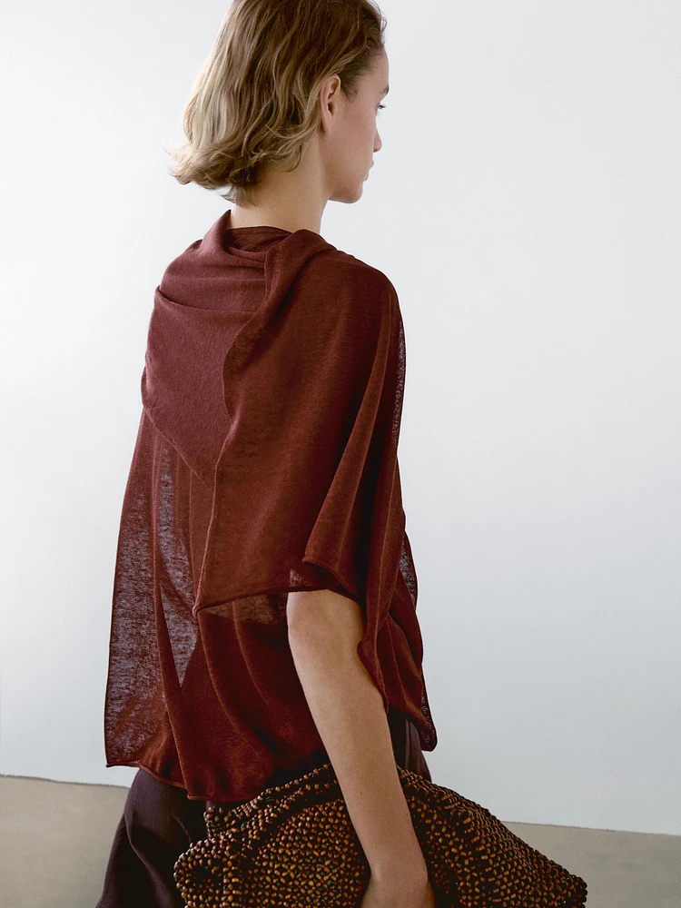 Flowing top with cape detail