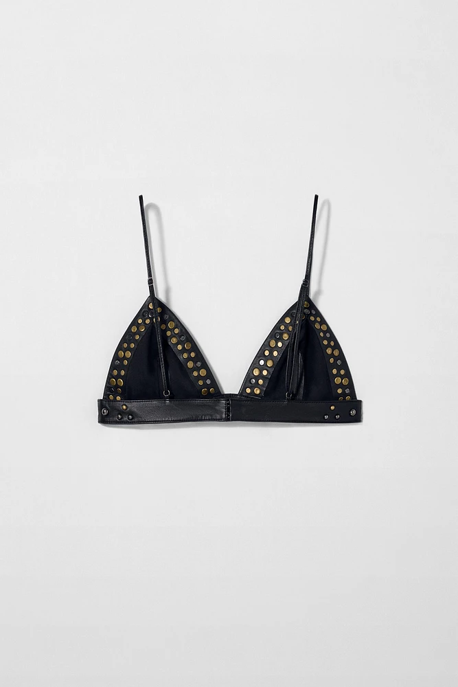 LEATHER STUDDED BRA KATE MOSS X ZARA