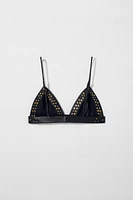 LEATHER STUDDED BRA KATE MOSS X ZARA