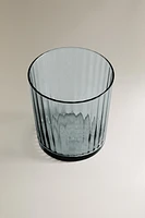 RAISED DESIGN GLASS TUMBLER