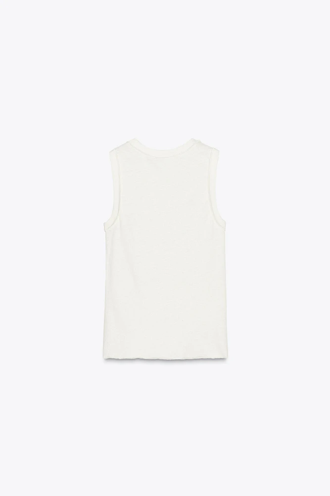 SLEEVELESS COTTON TOP