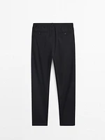 100% wool jogger fit trousers